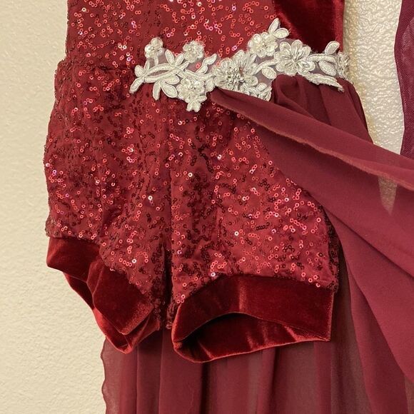 Weissman Slow me Down lyrical dance 9249 Burgundy Asymmetrical child LC - Picture 4 of 11